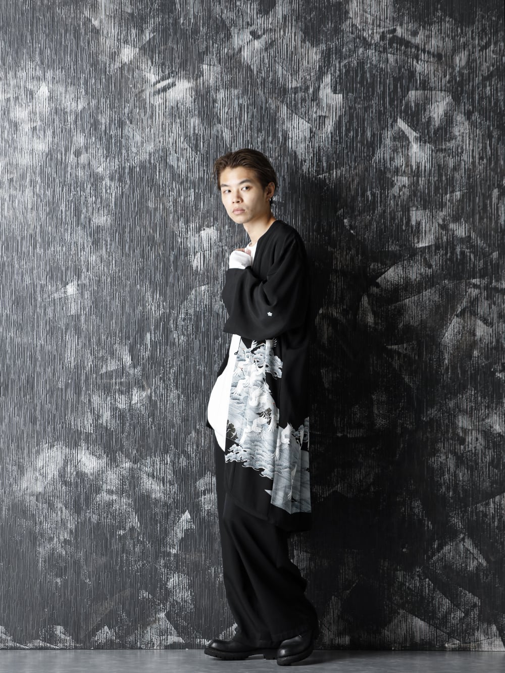 Rondo.ym Silk Georgette Gunkaku HAORI Style - 4-001