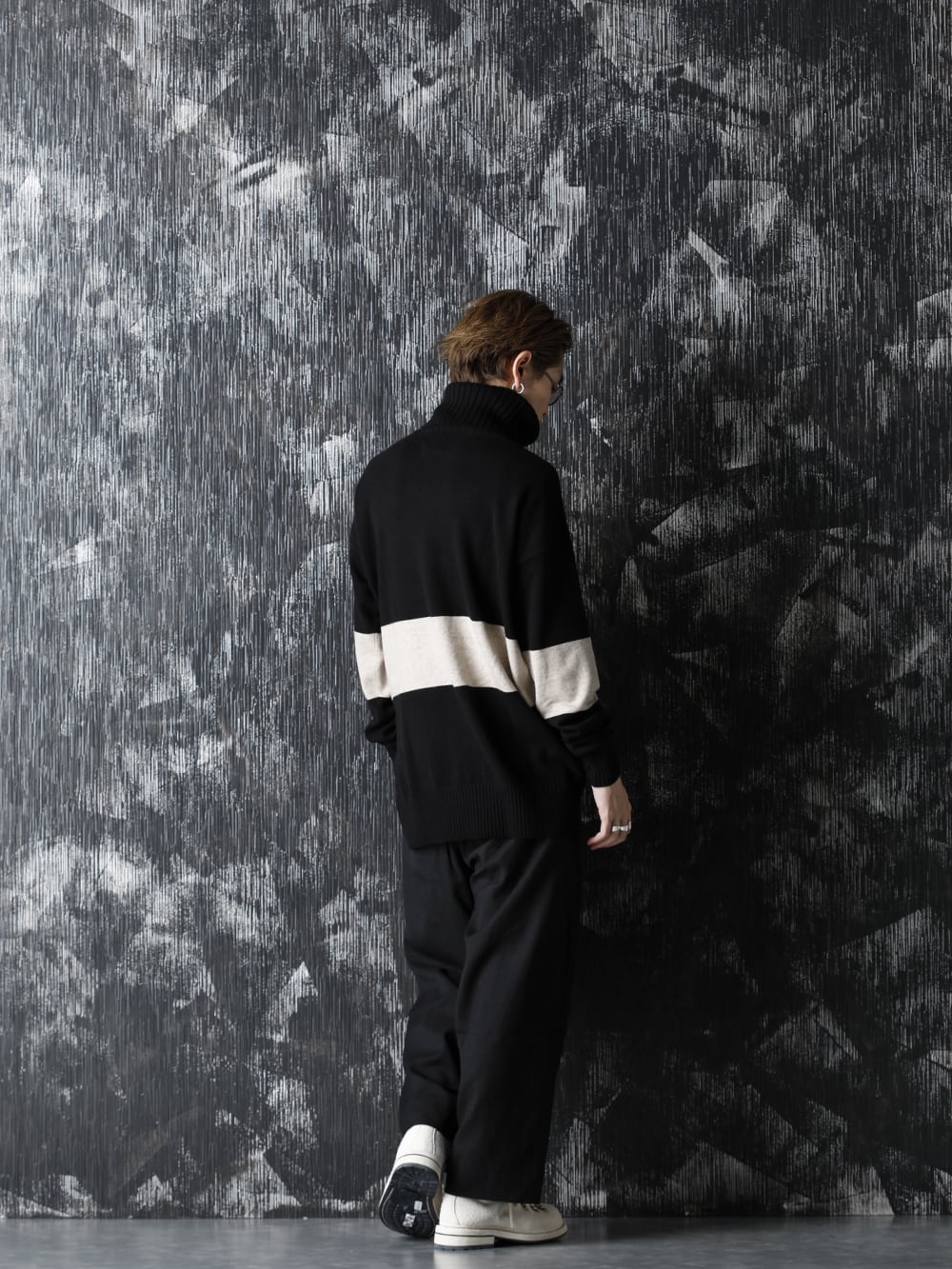 ZIGGY CHEN 20-21AW Baby Cashmare Bicolor KNIT Style - 1-004