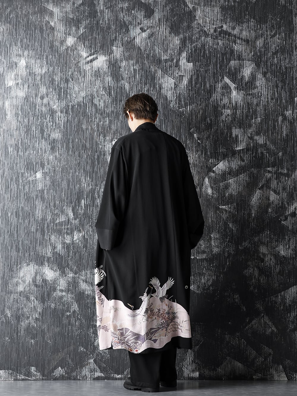 RONDO 20-21AW Silk Georgette Crane HAORI Style - 1-003