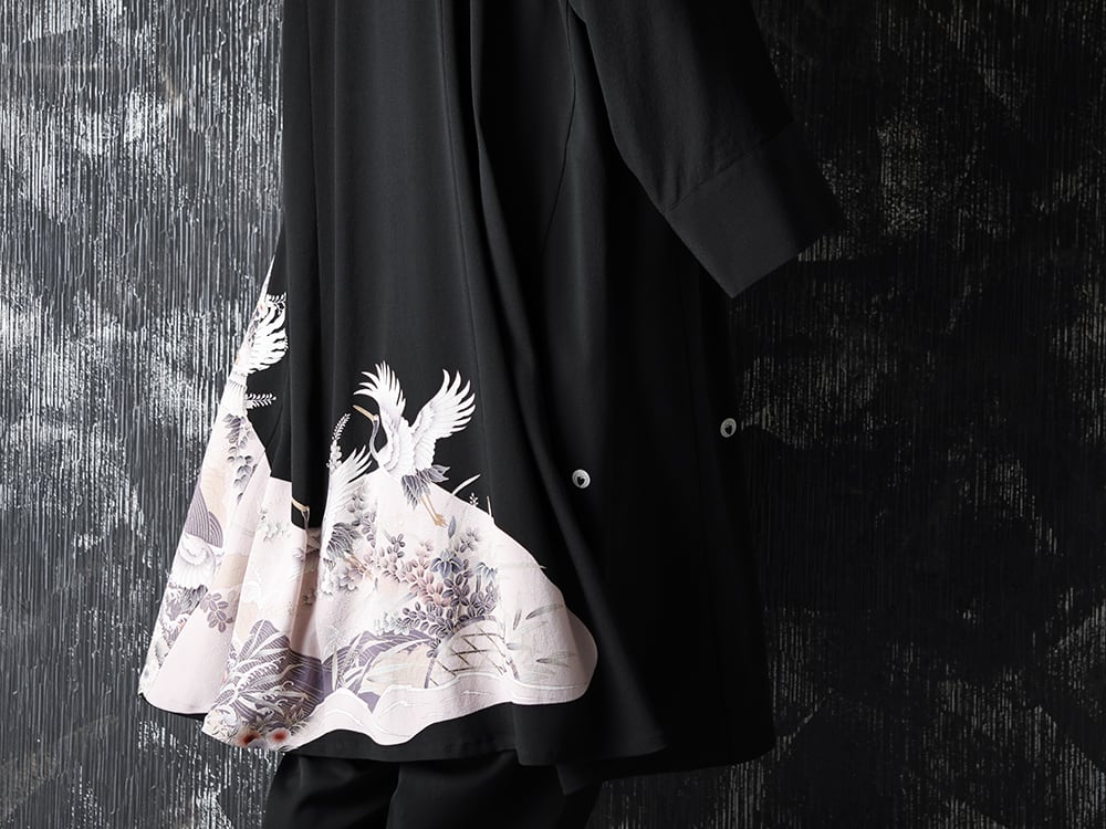 RONDO 20-21AW Silk Georgette Crane HAORI Style - 2-005