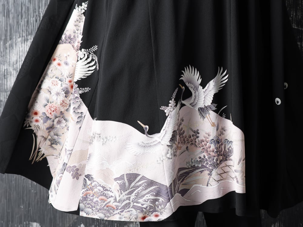 RONDO 20-21AW Silk Georgette Crane HAORI Style - 2-006