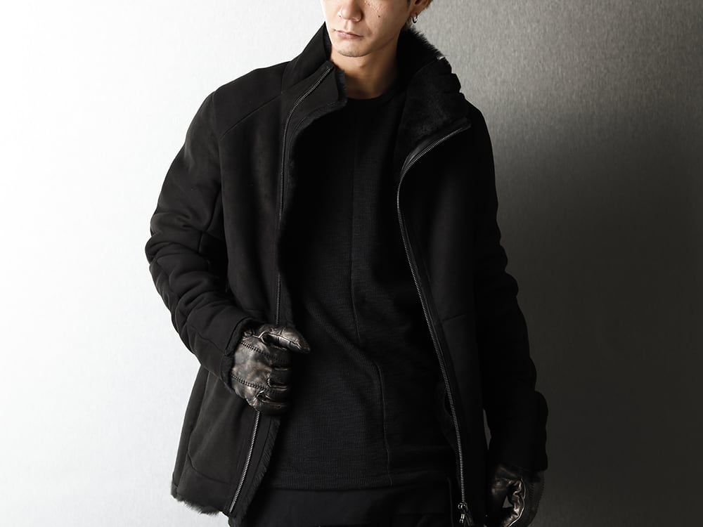 D.HYGEN - ディーハイゲン Mouton Leather jacket Winter Black ...