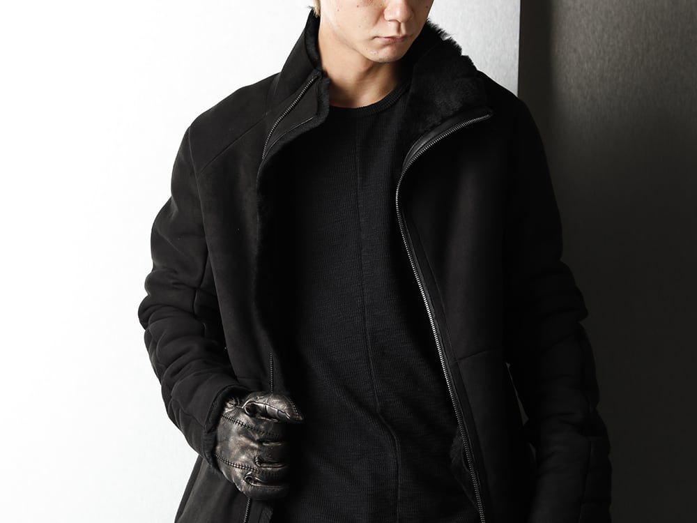 D.HYGEN - ディーハイゲン Mouton Leather jacket Winter Black Styling - 2-004