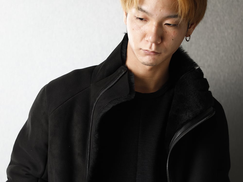 D.HYGEN - ディーハイゲン Mouton Leather jacket Winter Black Styling - 2-007