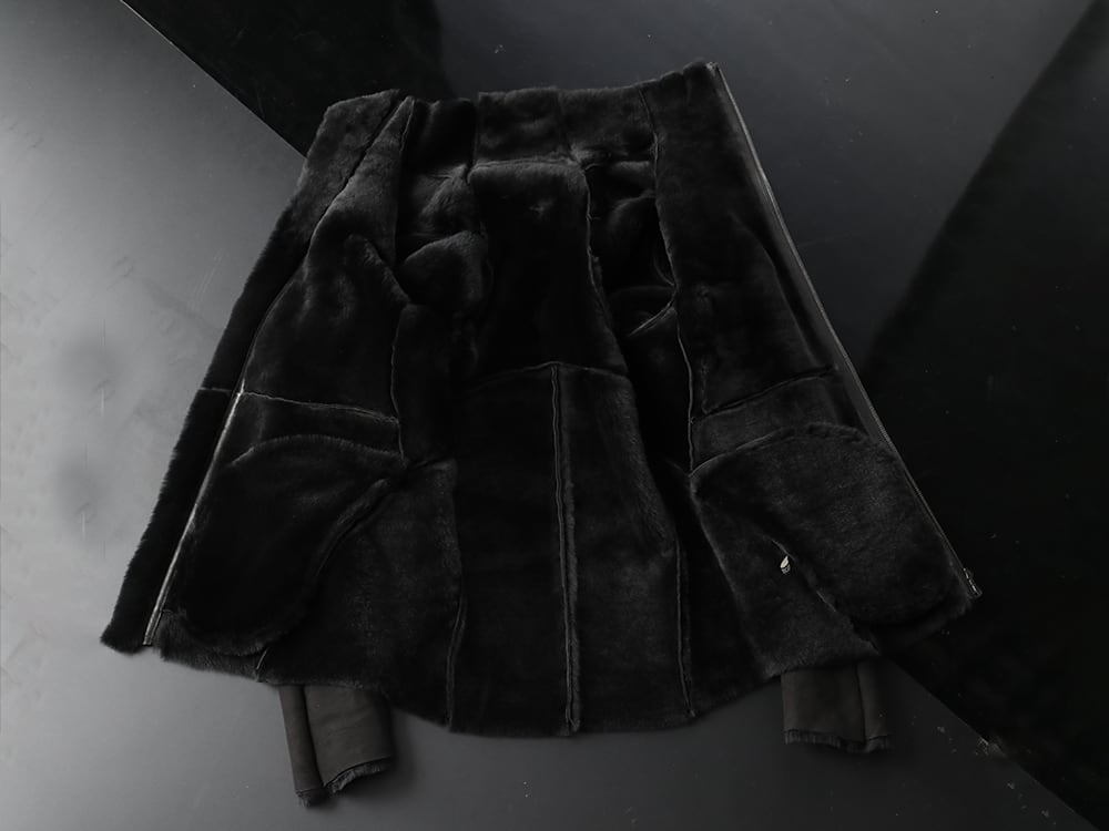 D.HYGEN - ディーハイゲン Mouton Leather jacket Winter Black Styling - 2-010