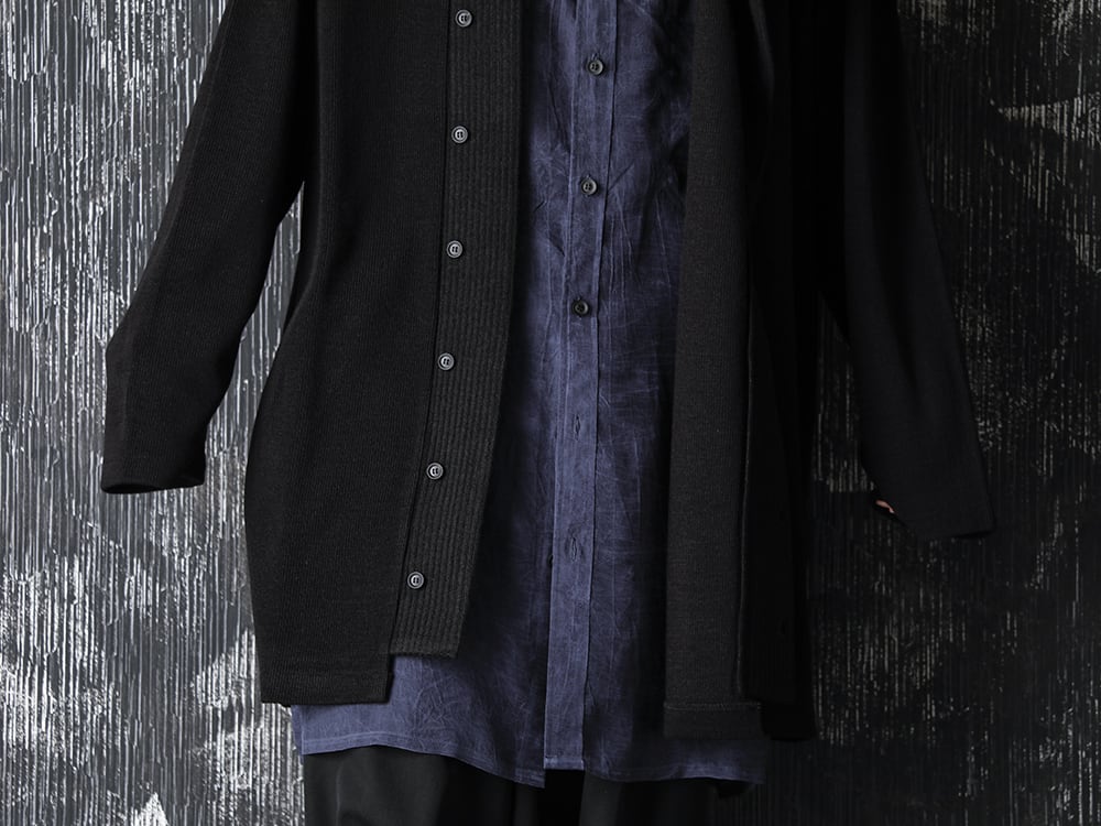 Yohji Yamamoto 20-21AW Cupro Salt shrink Stand Collar Blouse Style  - 2-003