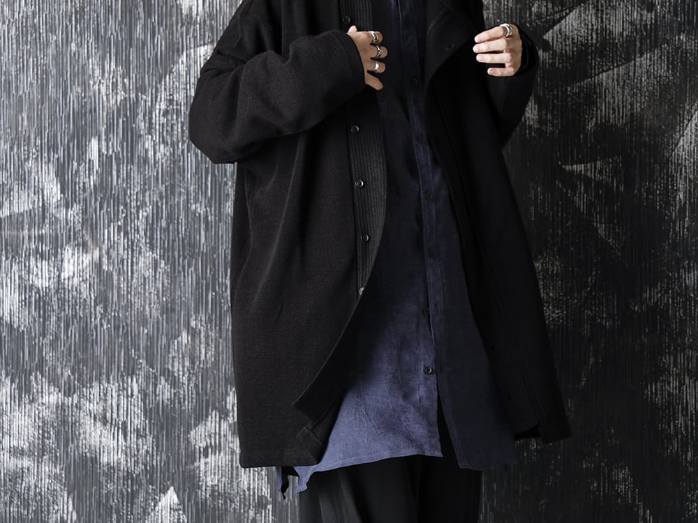 Yohji Yamamoto 20-21AW Cupro Salt shrink Stand Collar Blouse Style  - 2-006