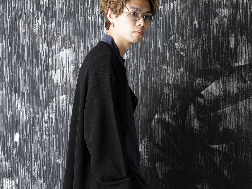 Yohji Yamamoto 20-21AW Cupro Salt shrink Stand Collar Blouse Style  - 2-006