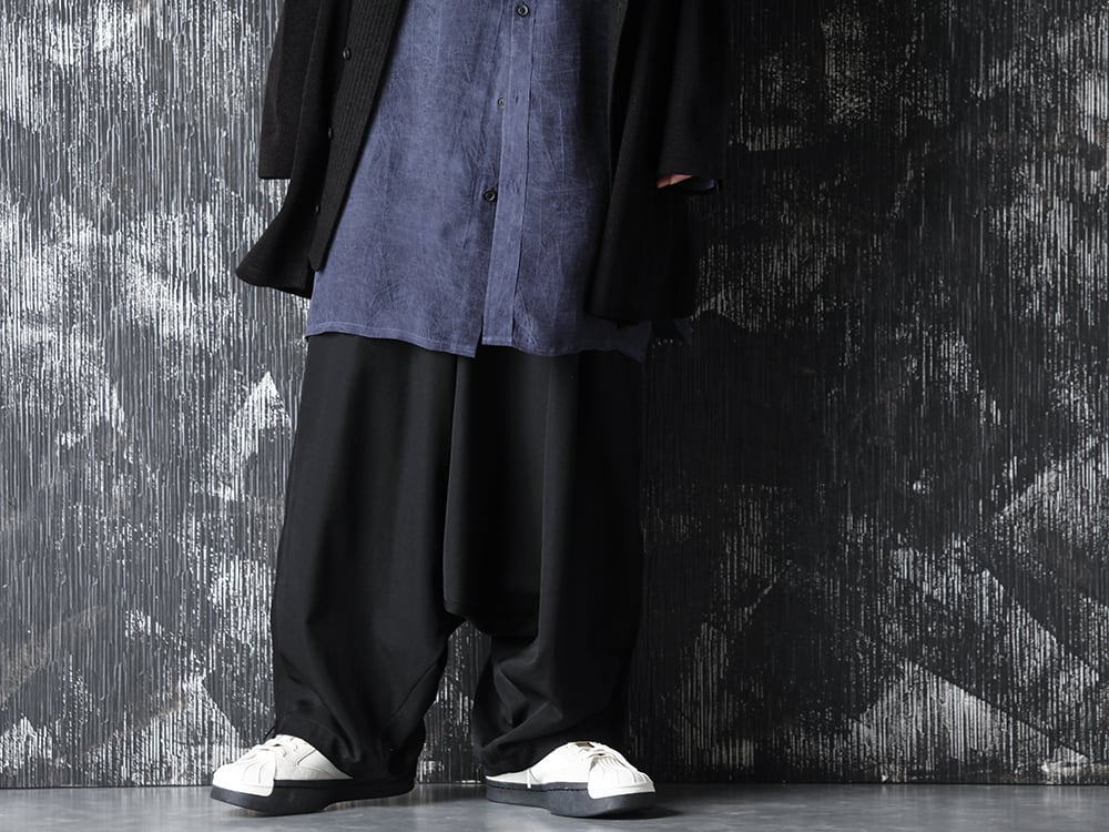 Yohji Yamamoto 20-21AW Cupro Salt shrink Stand Collar Blouse Style  - 3-001