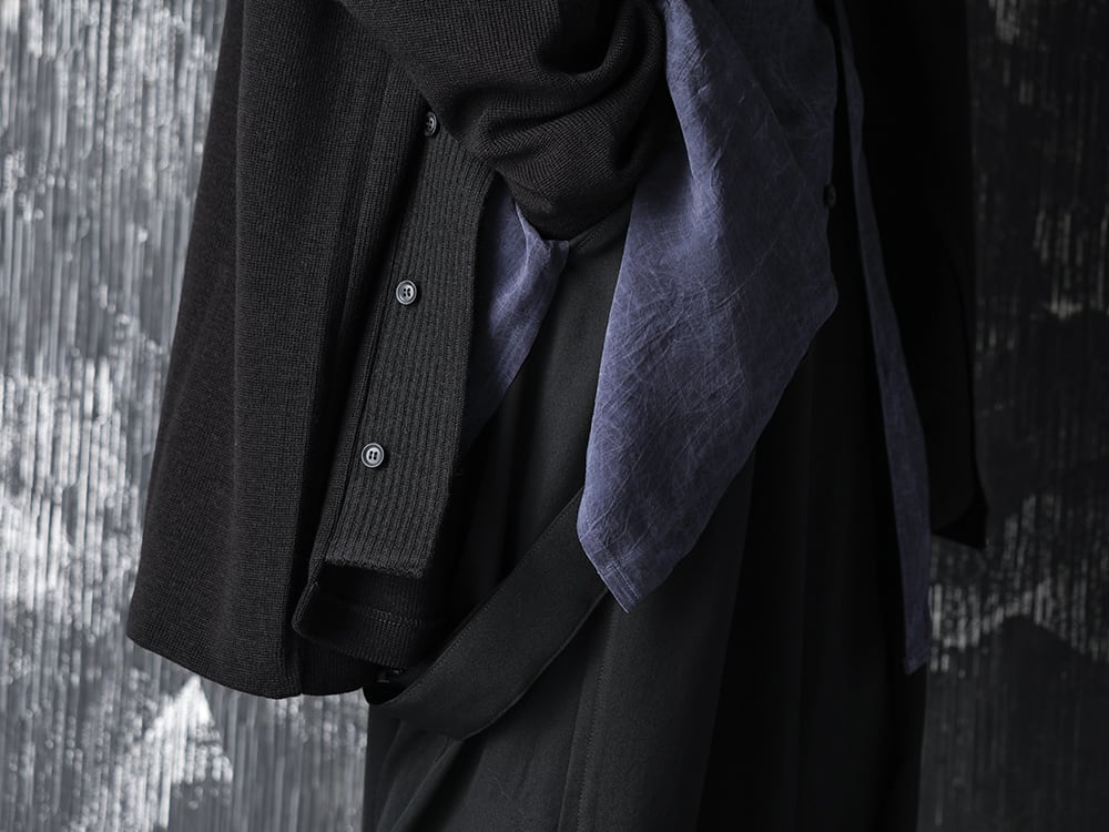 Yohji Yamamoto 20-21AW Cupro Salt shrink Stand Collar Blouse Style  - 3-004