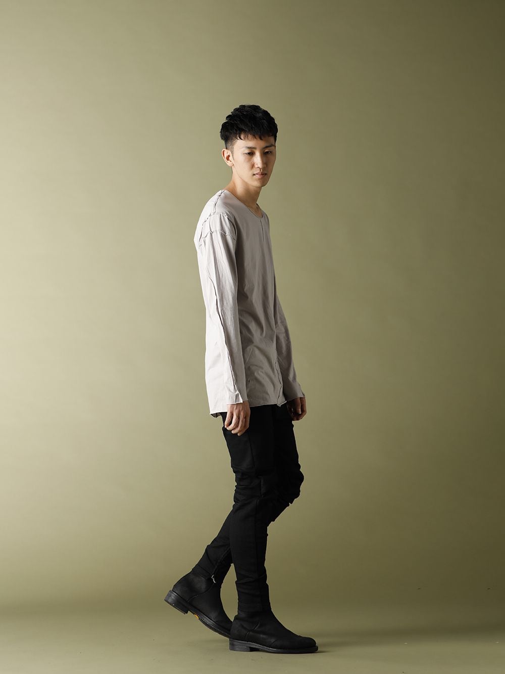 ASKyy 20-21AW Officer Coat bi-color Styling - 3-002