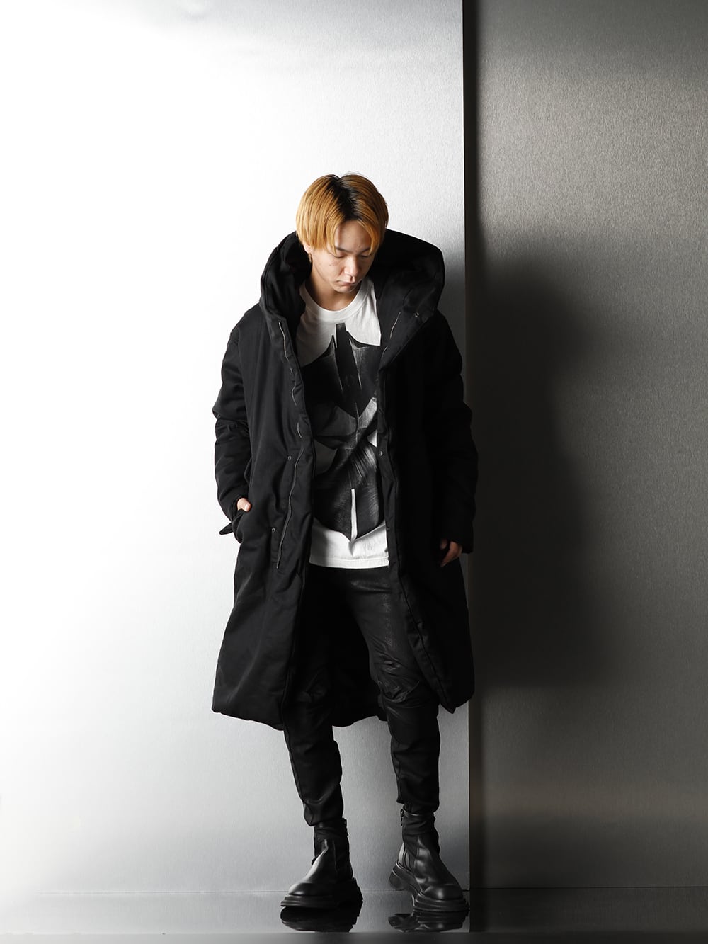 JULIUS PADDED DENIM COAT PERMANENT 20AWBLACK - モッズコート