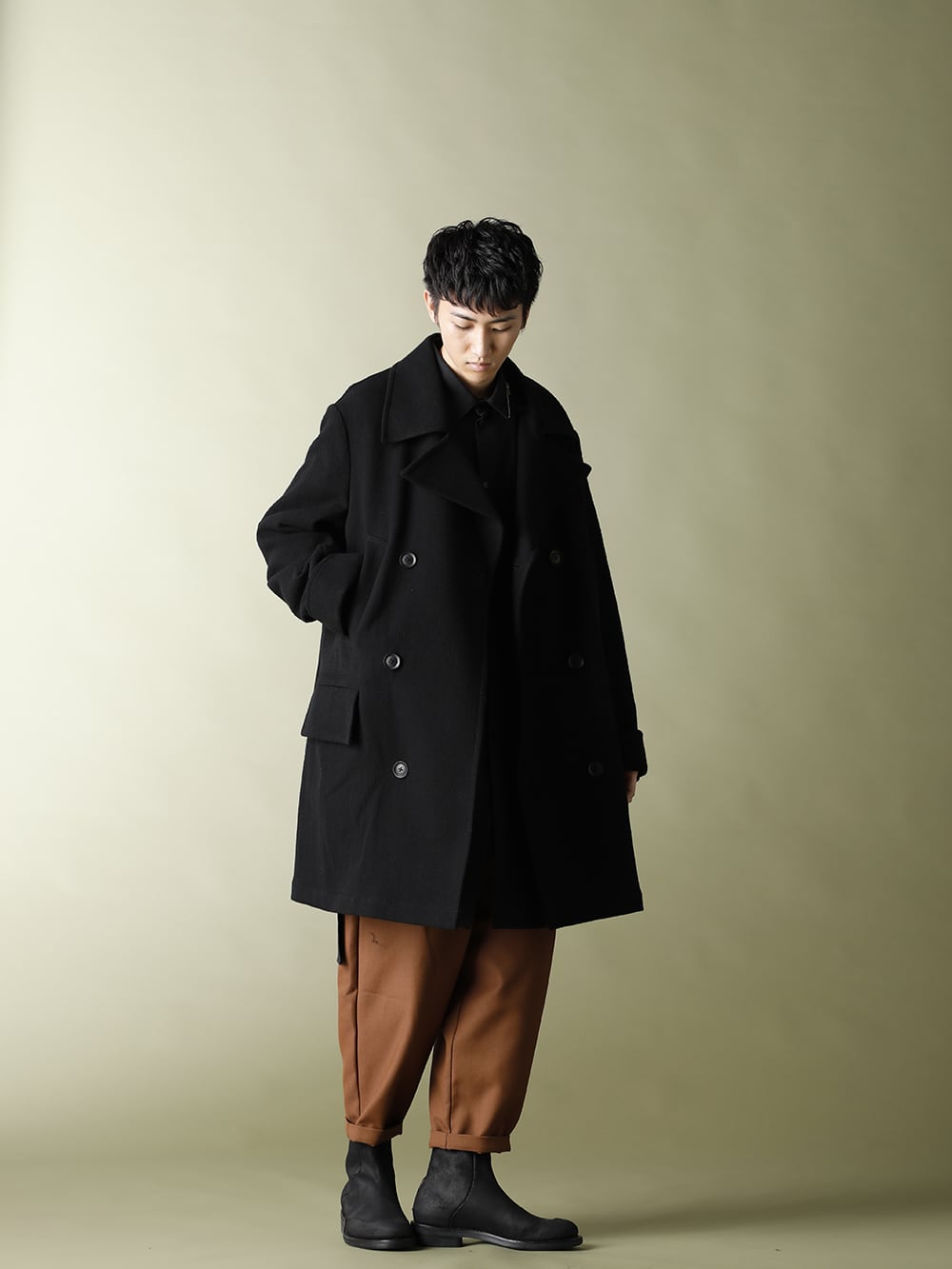 Ground Y Big pea coat 2color STYLE!! - FASCINATE BLOG