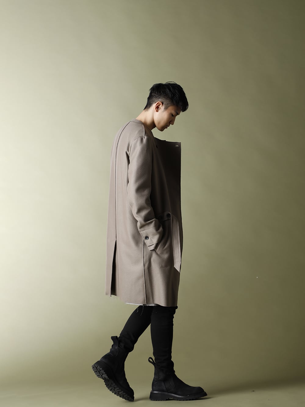 ASKYY   アスキー SS Collection New ItemBelted Coat Greysh