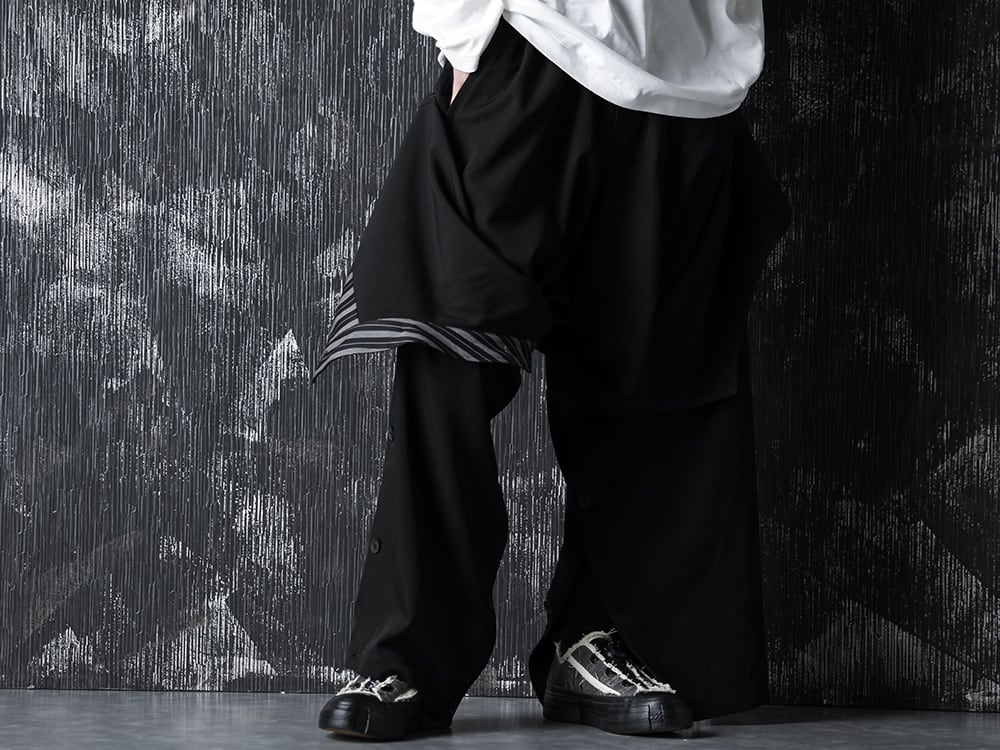 Yohji Yamamoto 21SS A Style With Front Cover Gabardine Pants