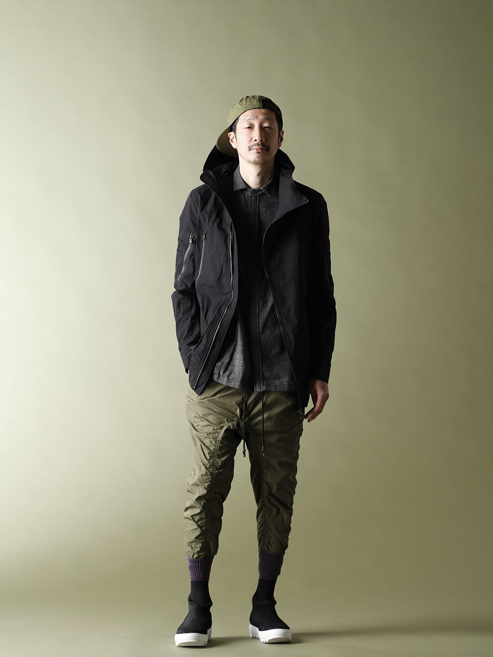 RIPVANWINKLE 21SS【TACTICAL HOODIE】CROPPED EASY STYLE