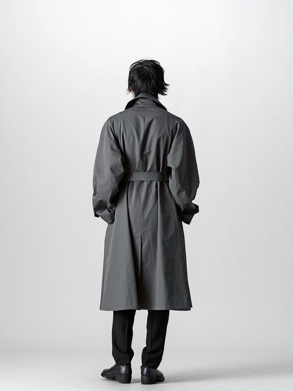 LAD MUSICIAN 20/1 gabardine soutien collar coat styling in