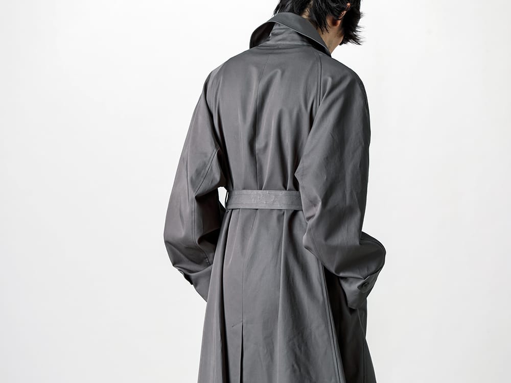 LAD MUSICIAN 20/1 gabardine soutien collar coat styling in