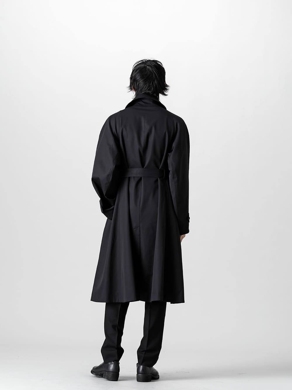 LAD MUSICIAN 20/1 gabardine soutien collar coat styling in