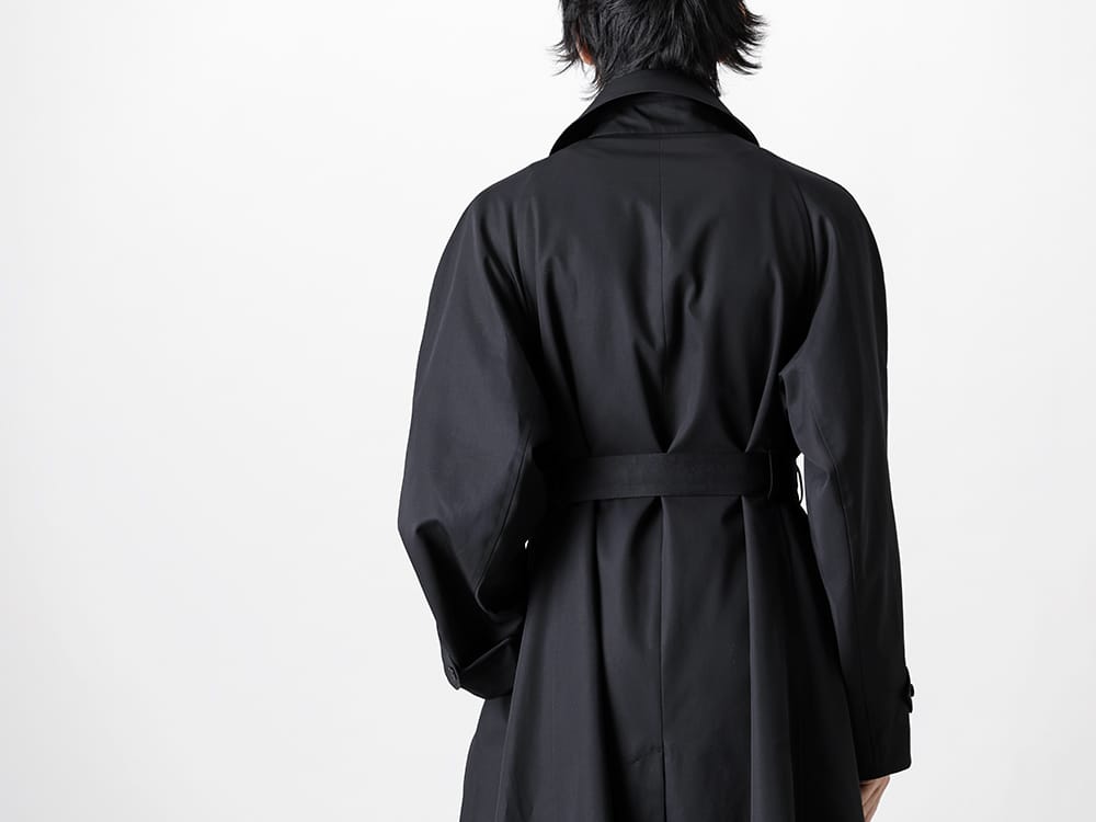 LAD MUSICIAN 20/1 gabardine soutien collar coat styling in