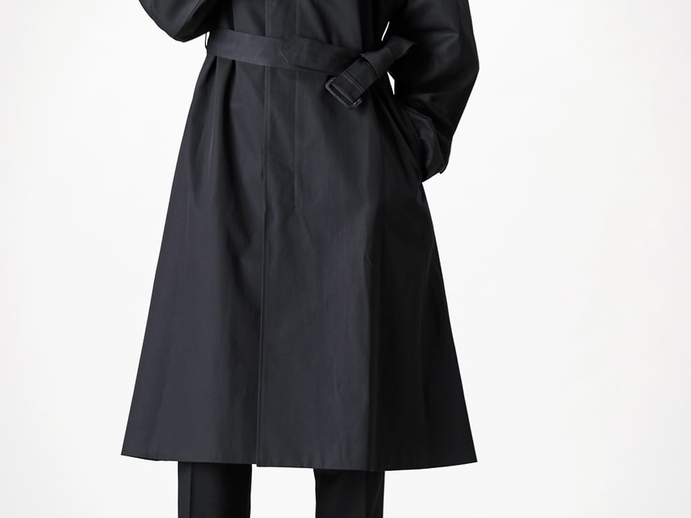 LAD MUSICIAN 20/1 gabardine soutien collar coat styling in