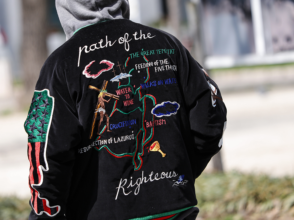 SAINT Mxxxxxx Stadium Jacket/embroidered satin baseball jacket