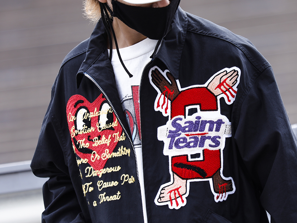 SAINT Mxxxxxx Stadium Jacket/embroidered satin baseball jacket