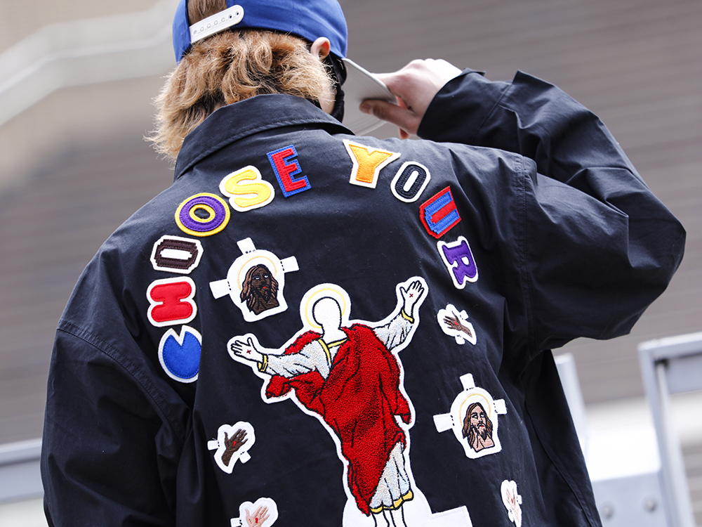 SAINT Mxxxxxx Stadium Jacket/embroidered satin baseball jacket