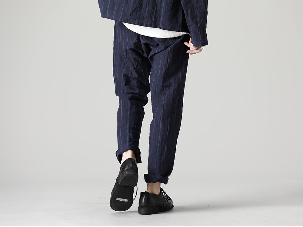 Bergfabel： Worker Shirt x Jogging Pants (Navy Stripe) Set-up