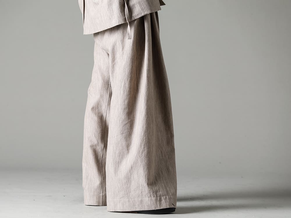 JAN-JAN VAN ESSCHE- Oversized one-piece pattern patterned pants with great comfort - Lower body - TROUSERS#71-Trousers #65 Haute Melee Cotton/Wool Cloth - Handsewn-Slipper