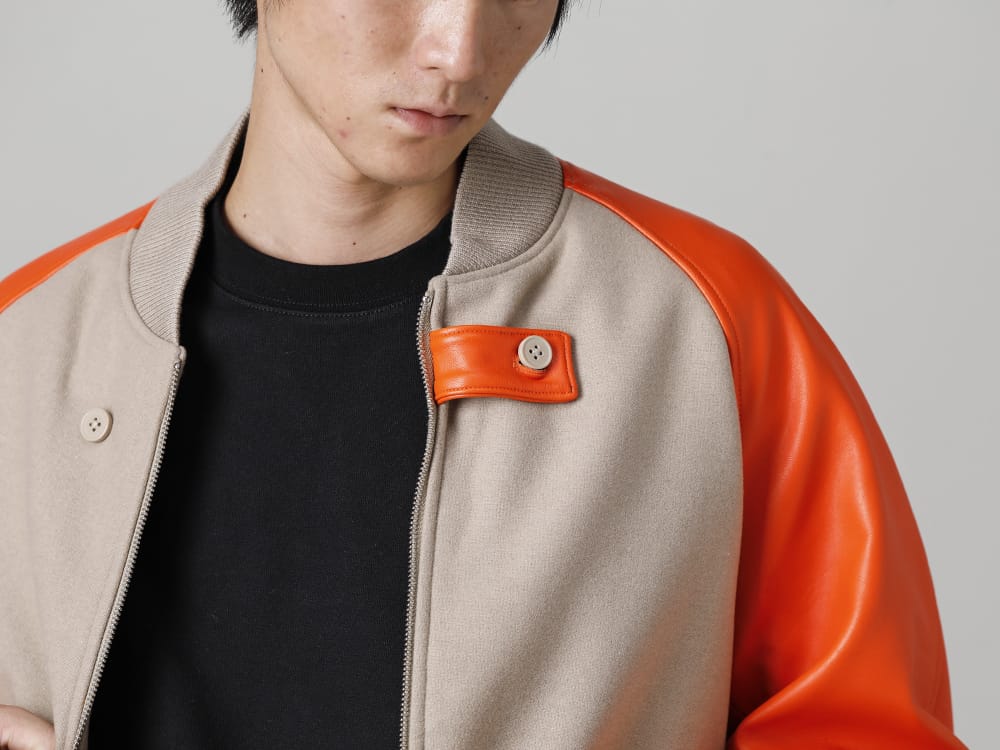 Y-3 - ワイスリー - 2022-23AW - 見出し2  - 今シーズンは身頃にウールポリエステルの圧縮ウールを使用し、袖をフェイクレザーで仕上げたスタジャンモデル - HT4483-M CL VARISTY JKT - GV4194-Classic Chest Logo Crew Sweatshirt Black - 2-002