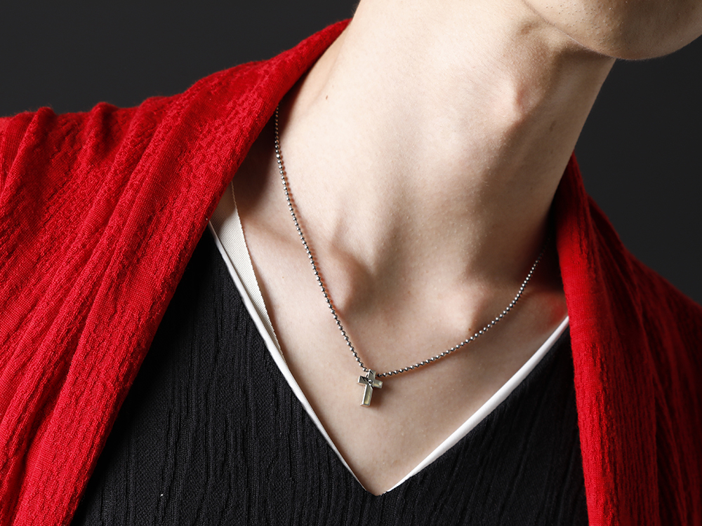 キリュウキリュウ 2022-23AW - ブランドが得意とするエレガンスさを演出する迫力あるカーディガン - KN-UAC95-01STN-silver(クロスチョーカー ネックレス ver.1 シルバー) - 2-010