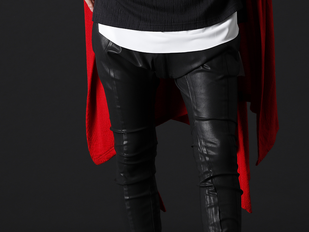 キリュウキリュウ 2022-23AW - スリムでエレガンスでロックな雰囲気漂うパンツ - KN-HP22-007(サルエル カーヴ ボンテージ パンツ) - 3-004