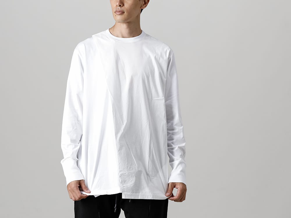 RIPVANWINKLE - リップヴァンウィンクル - 2022-23AW - 爽やかなホワイトクロスジャージーL/S - RB-431 - ソリッド ジャージー ディープブラック - SCV186C016 - ナイト ラン ライト Ivory - 3-001