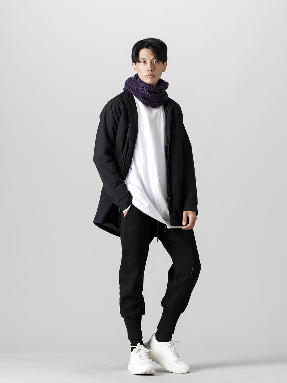 RIPVANWINKLE - リップヴァンウィンクル - 2022-23AW - 爽やかなホワイトクロスジャージーL/S - RB-435 - アノラック シャツコート ブラック - RB-402 - クロスジャージー L/S ホワイト - RB-431 - ソリッド ジャージー ディープブラック  - 4-001