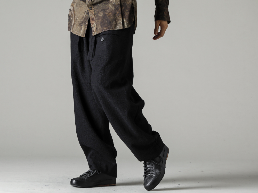 ZIGGY CHEN 22-23AW Tucked-in style is also recommended. - 0M2230511-Front Pocket Drawstring Pants - Handsewn-Classic-Lo-Handsewn Classic Lo 3-002