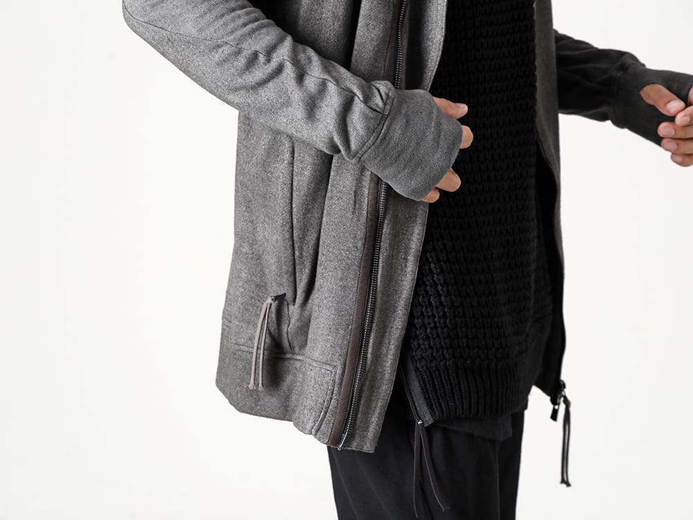 D.HYGEN - ディーハイゲン 22-23AW 着脱可能な衿パーツを備えたデッキセーターをインナーにセレクト  - ST101-0322A-Untwisted Fleece-Lined Zip-up High-Neck Jacket Dust - RB-428-Deck Sweater 2-002