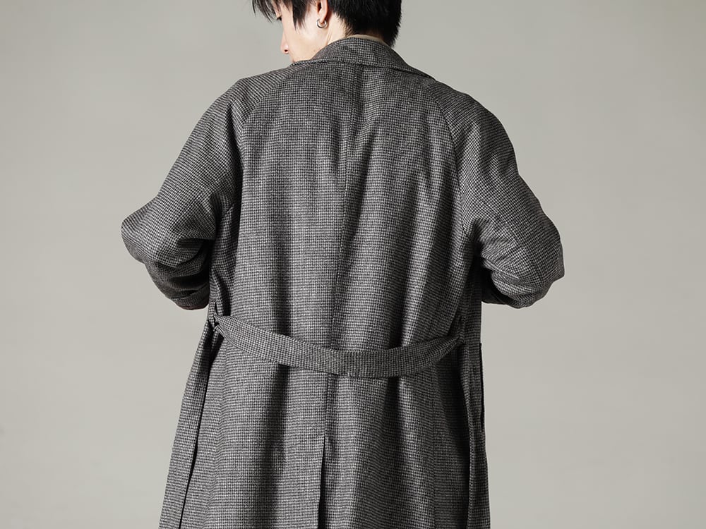 NOUSAN 22-23AW : Hound's tooth raglan long coat styling