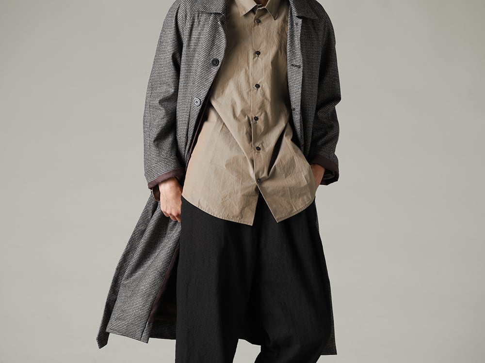 NOUSAN 22-23AW : Hound's tooth raglan long coat styling