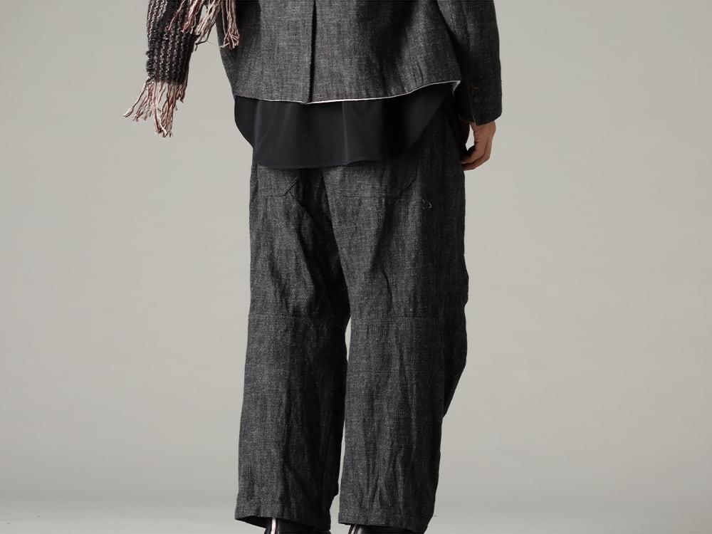 forme d'expression(フォームデエクスプレッション) 22-23AW(秋冬) 細部に渡り拘りを感じられる立体的シルエット - UP026-354G バギー 5 ポケット パンツ 788Z_H バックジップブーツ ダブルソール - ホース フルグレイン レザー 3-003