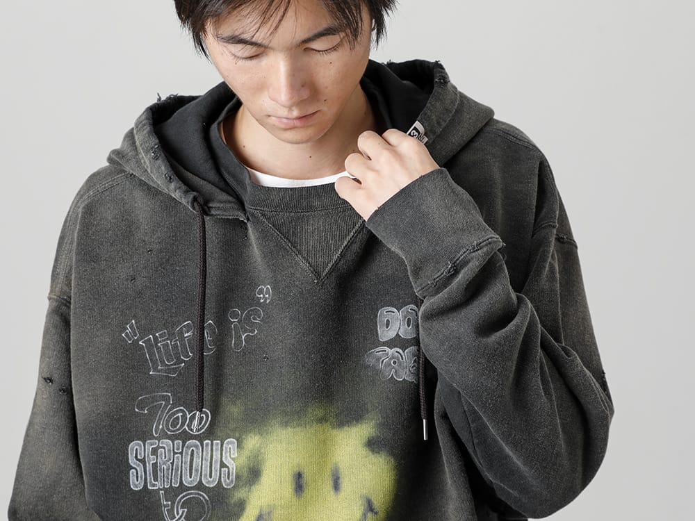 Maison MIHARAYASUHIRO 2022-23AW MIHARAYASUHIRO's playful printed hoodie!  - A09HD551 Distressed Hoodie Balck - A09TS701 SELF CULTURE Print
New sole -WAYNE Low- leather Low-top sneakers Tee White 2-001