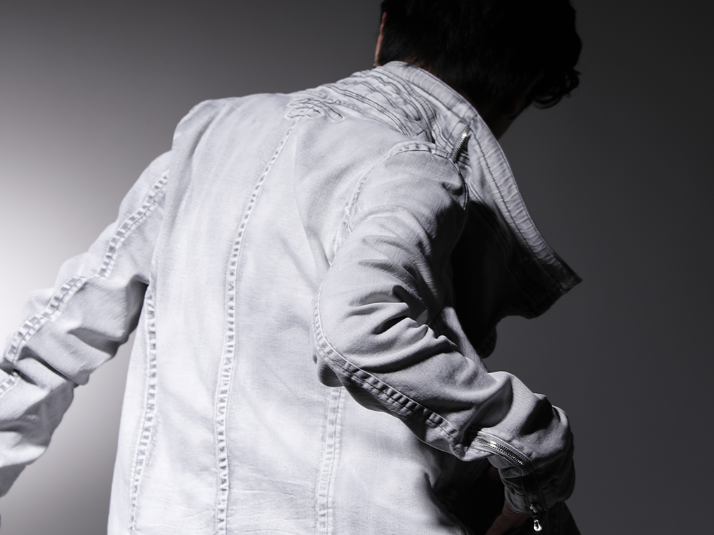 ユリウス 2022-23AW - ミリタリーモードな雰囲気漂うデニムジャケット - 799BLM22-PL(10.5oz ストレッチデニム カバードネック ジャケット) - 2-007