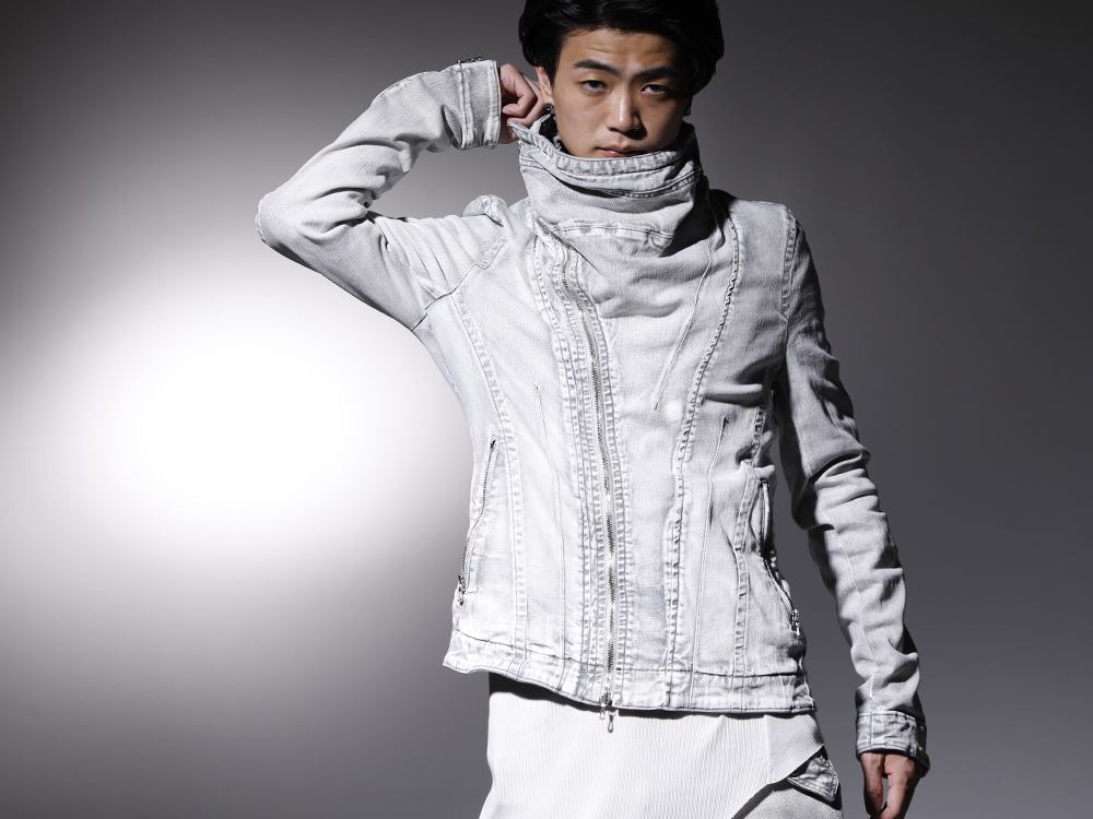 ユリウス 2022-23AW - ミリタリーモードな雰囲気漂うデニムジャケット - 799BLM22-PL(10.5oz ストレッチデニム カバードネック ジャケット) - 2-009