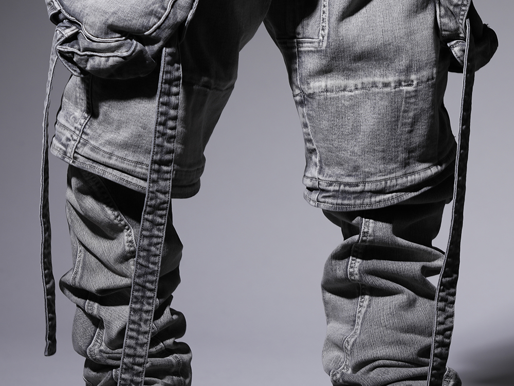 ユリウス 2022-23AW - ワイドシルエットでインパクト抜群のガスマスクパンツ - 799PAM24-PL(10.5oz ストレッチデニム ガスマスク ワイドパンツ プラスター) - 3-006