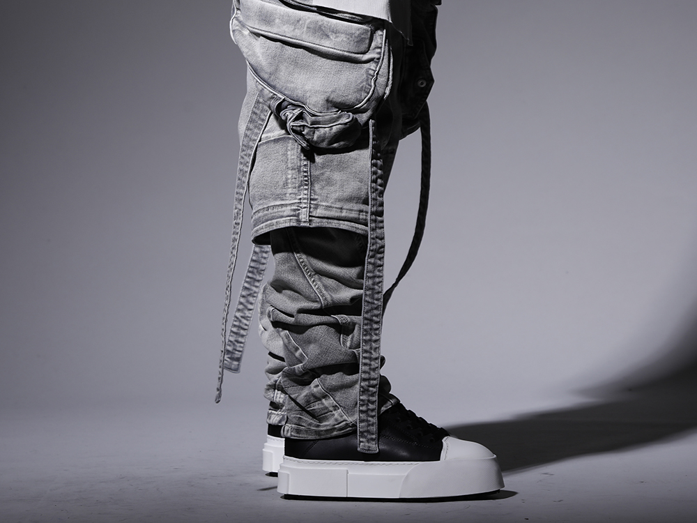 ユリウス 2022-23AW - ワイドシルエットでインパクト抜群のガスマスクパンツ - 799PAM24-PL(10.5oz ストレッチデニム ガスマスク ワイドパンツ プラスター) - 3-007