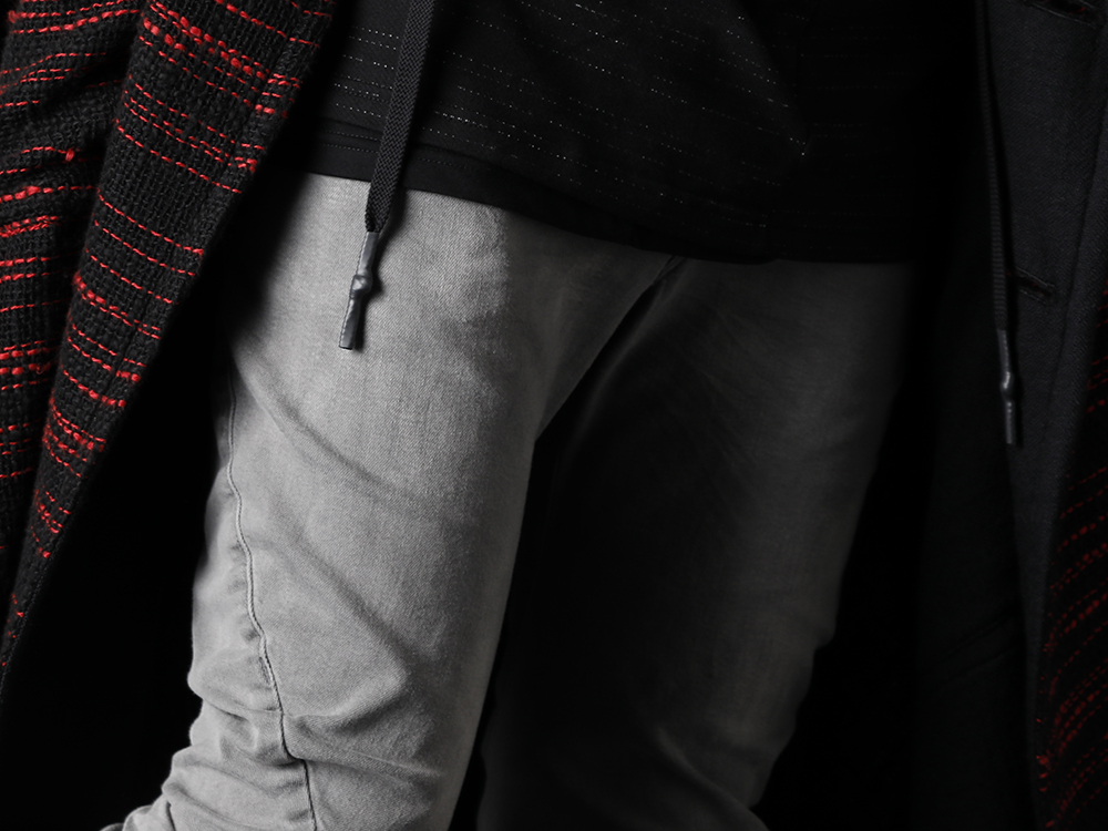 ユリウス 2022-23AW - 退廃的な雰囲気を漂わせるカラーリングのスキニーデニム - 787PAM5-GR(インダイレクト スキニーデニム グレー) - 3-004