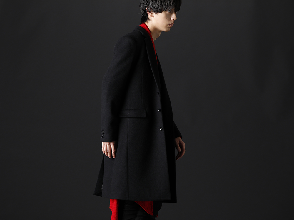 GalaabenD / kiryuyrik / THE ONENESS 2022-23AW - Simple and high quality coat with inner lining to add individuality - 87528601(Superior Melton Chesterfield Coat) KO-HT25-057(Python Jacquard Jersey Dolman Flare Cardigan) OA-HT31-051(Dolma Frill T-Shirts) - 2-002