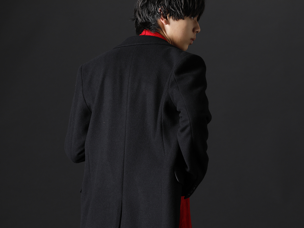 GalaabenD / kiryuyrik 2022-23AW - Simple and high quality coat with inner lining to add individuality - 87528601(Superior Melton Chesterfield Coat) KO-HT25-057(Python Jacquard Jersey Dolman Flare Cardigan) - 2-006