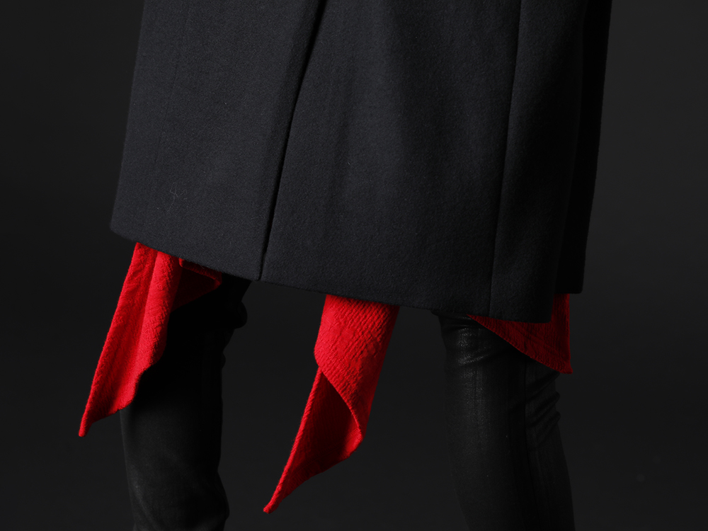 GalaabenD / kiryuyrik 2022-23AW - Simple and high quality coat with inner lining to add individuality - 87528601(Superior Melton Chesterfield Coat) KO-HT25-057(Python Jacquard Jersey Dolman Flare Cardigan) - 2-007