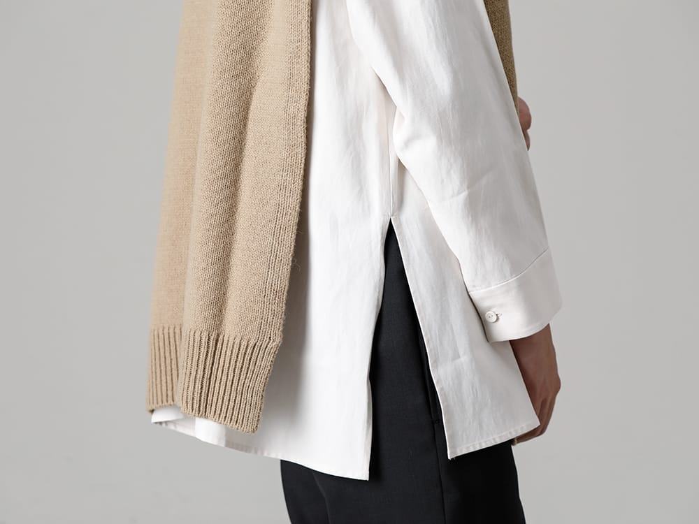 Maison Margiela - メゾン マルジェラ 2022-23AW 見出し2  - SI1TH0001 ストール Beige - vu-a12-s01 ベーシック シャツ Off White 2-004